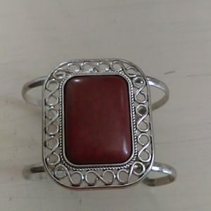 Brown stone cuff bracelet